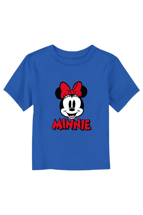 Toddler's Mickey & Friends Minnie Portrait Logo Graphic Tee Royal Blue 4T