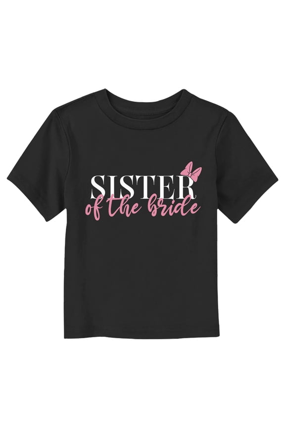 Toddler's Mickey & Friends Minnie Sister of the Bride Graphic Tee Black 4T