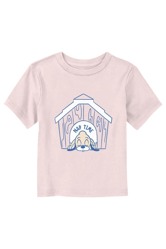 Toddler's Mickey & Friends Nap Time Pluto Graphic Tee Light Pink 4T