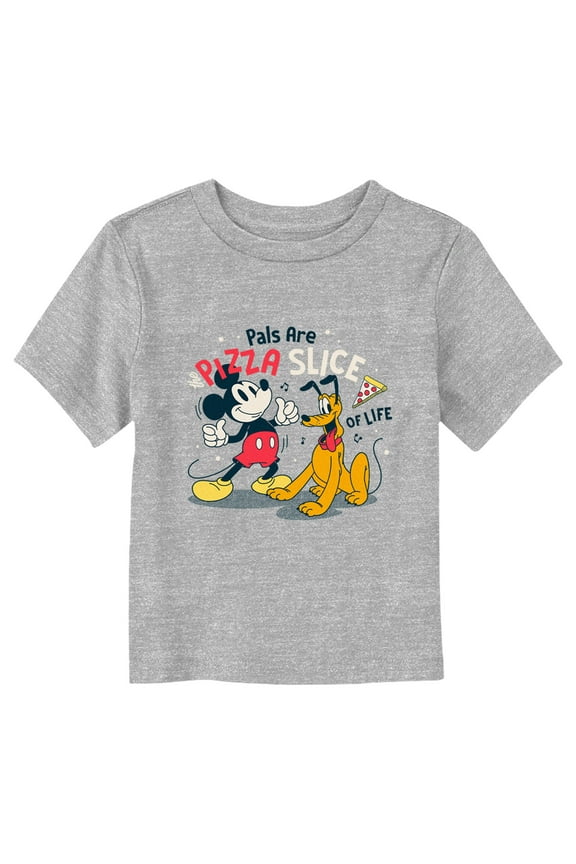 Toddler's Mickey & Friends Pals Are Pizza Slice Graphic Tee Athletic Heather 2T