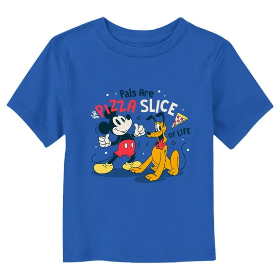Toddler's Mickey & Friends Pals Are Pizza Slice Graphic Tee Royal Blue 2T