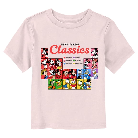 Toddler's Mickey & Friends Periodic Table of Classics Graphic Tee Light Pink 2T