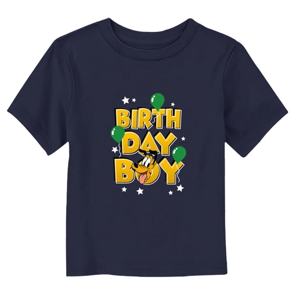 Toddler's Mickey & Friends Pluto Birthday Boy Graphic Tee Navy Blue 4T