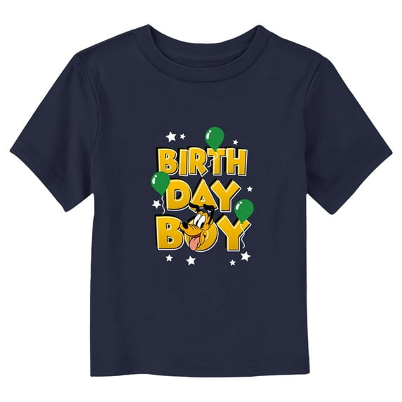 Toddler's Mickey & Friends Pluto Birthday Boy Graphic Tee Navy Blue 5T