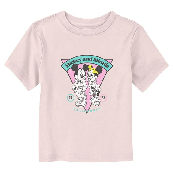 Toddler's Mickey & Friends Retro California Couple Graphic Tee Light Pink 5T