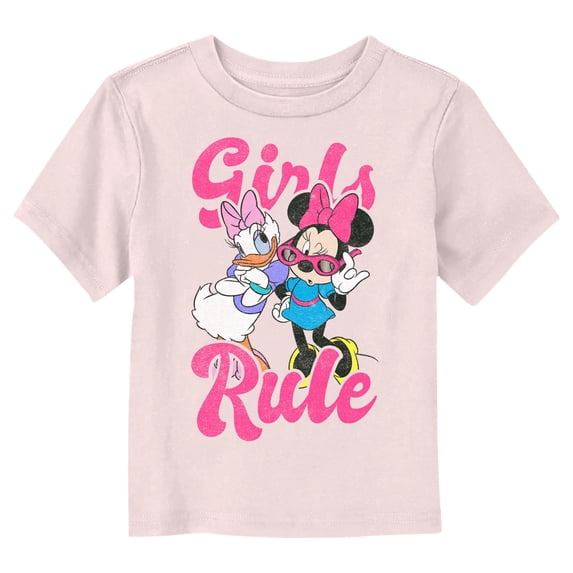Toddler's Mickey & Friends Retro Girls Rule Graphic Tee Light Pink 4T