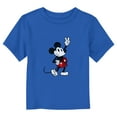 thumbnail image 1 of Toddler's Mickey & Friends Retro Mickey Peace Sign  Graphic Tee Royal Blue 5T, 1 of 3