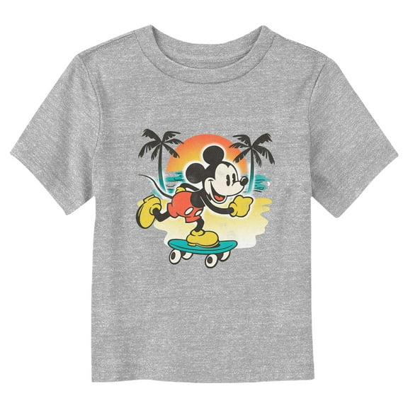 Toddler's Mickey & Friends Retro Skater Mickey  Graphic Tee Athletic Heather 4T