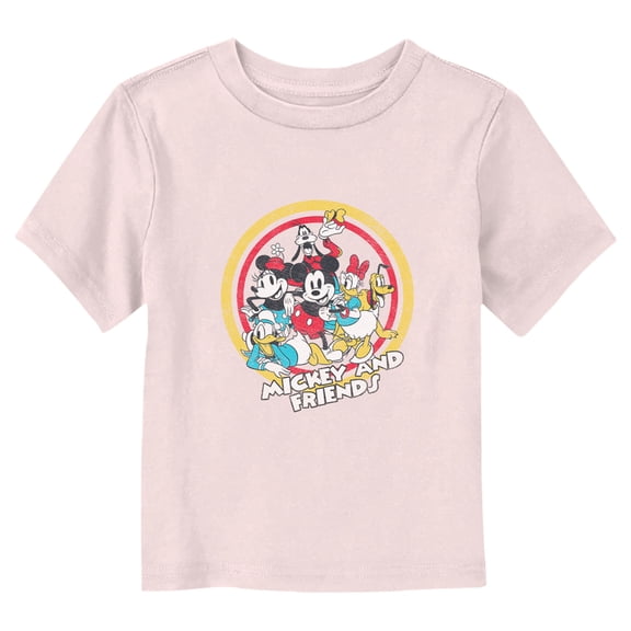 Toddler's Mickey & Friends Retro Squad  Graphic Tee Light Pink 2T