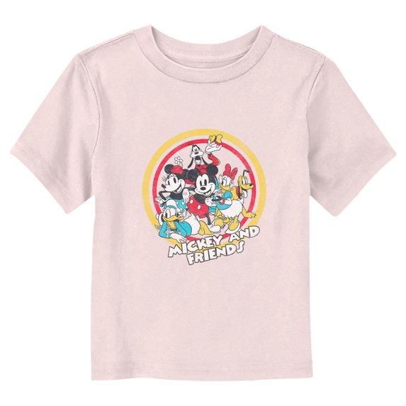 Toddler's Mickey & Friends Retro Squad Graphic Tee Light Pink 2T