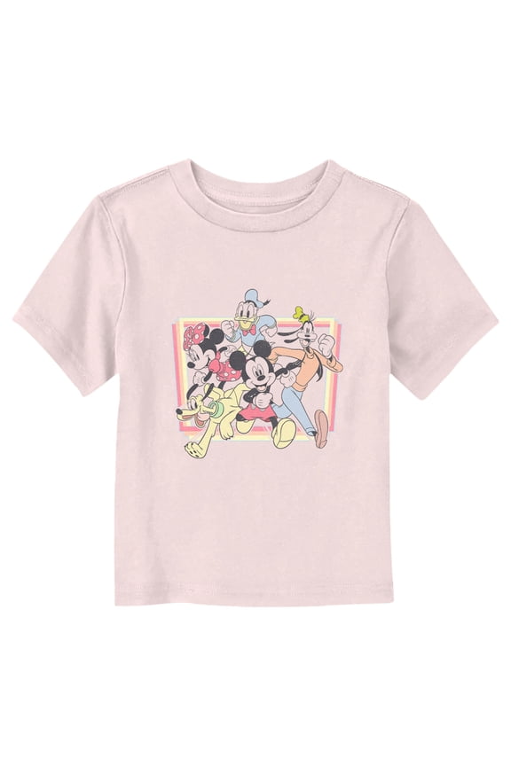 Toddler's Mickey & Friends Running Crew Graphic Tee Light Pink 2T