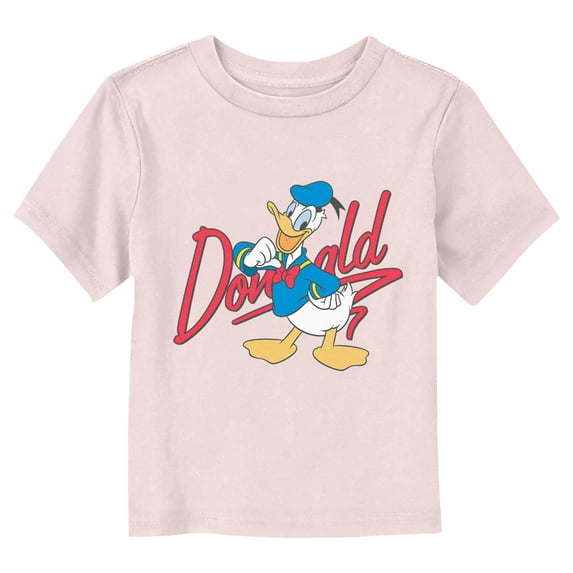 Toddler's Mickey & Friends Signed by Donald Duck Graphic Tee Light Pink 5T