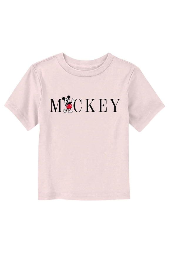Toddler's Mickey & Friends Simple and Classic Graphic Tee Light Pink 3T