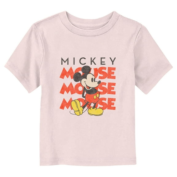 Toddler's Mickey & Friends Stack Classic Logo  Graphic Tee Light Pink 2T