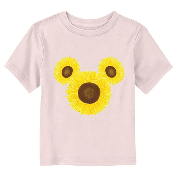 Toddler's Mickey & Friends Sunflower Silhouette Logo Graphic Tee Light Pink 5T