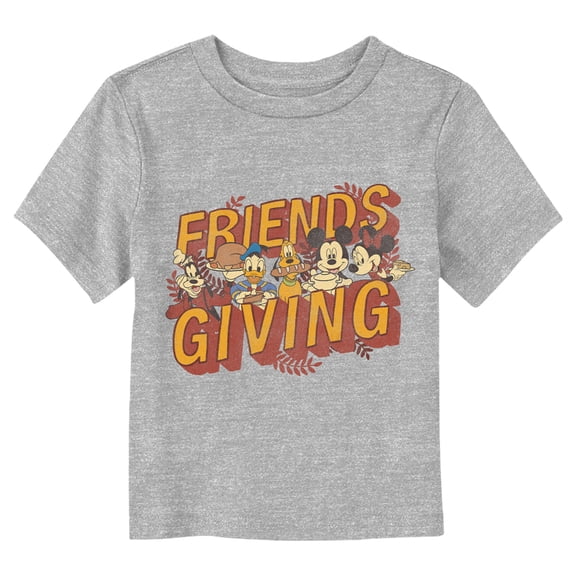 Toddler's Mickey & Friends Thanksgiving Group Graphic Tee Athletic Heather 3T