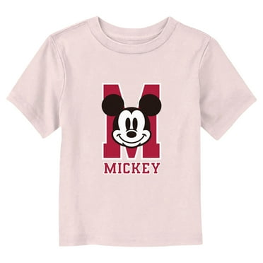 Toddler's Mickey & Friends Varsity Portrait  Graphic Tee Light Pink 4T