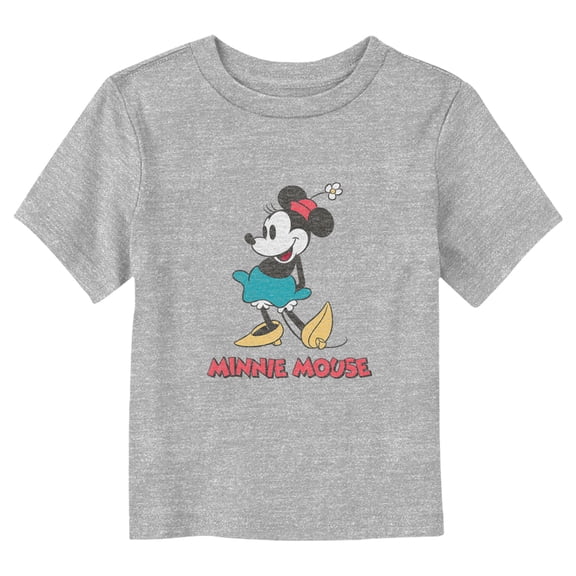 Toddler's Mickey & Friends Vintage Minnie Logo Graphic Tee Athletic Heather 5T