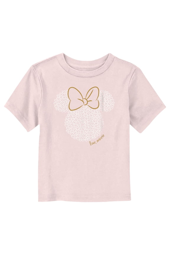 Toddler's Minnie Mouse Love Minnie Logo Graphic Tee Light Pink 2T