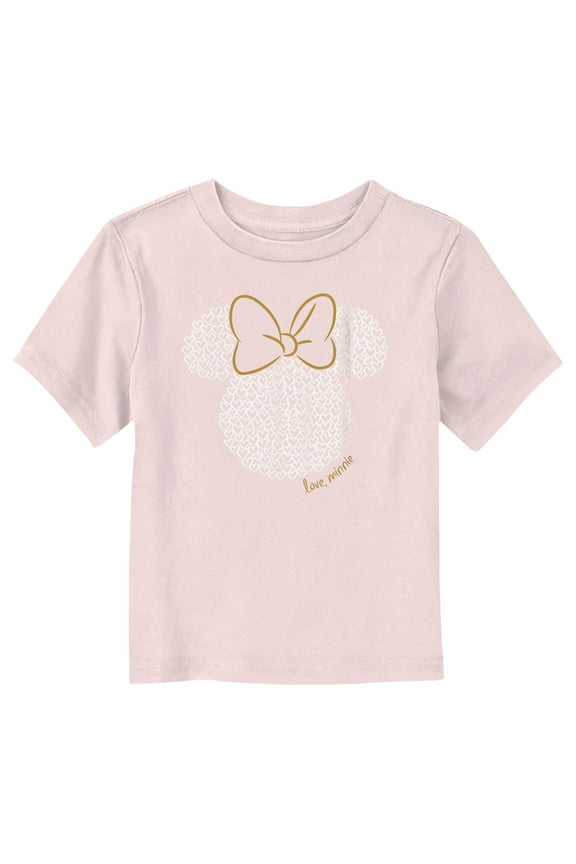 Toddler's Minnie Mouse Love Minnie Logo Graphic Tee Light Pink 4T