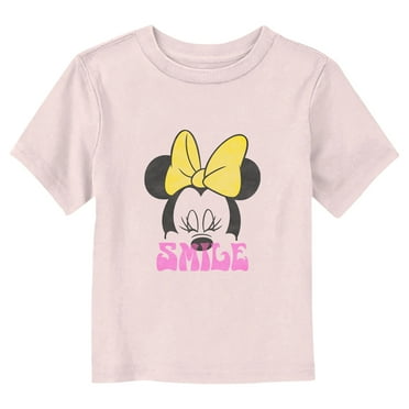 Toddler's Minnie Mouse Smile Minnie  Graphic Tee Light Pink 4T