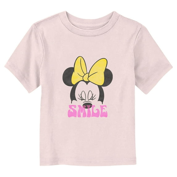Toddler's Minnie Mouse Smile Minnie Graphic Tee Light Pink 4T