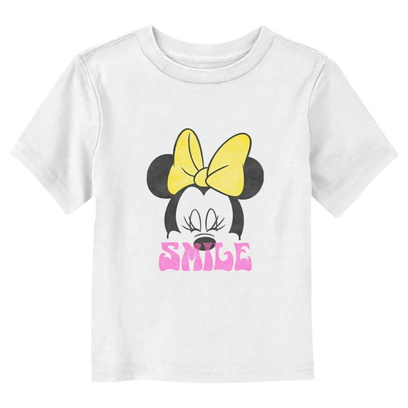 Toddler's Minnie Mouse Smile Minnie Graphic Tee White 3T
