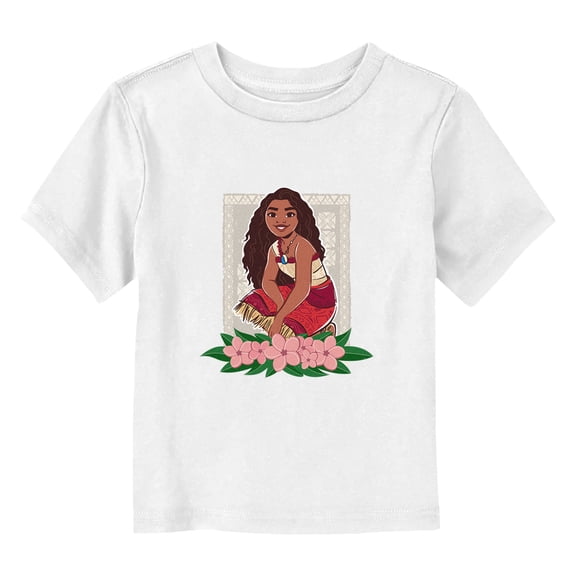 Toddler's Moana 2 Kneeling Floral Portrait Moana Graphic T-Shirt
