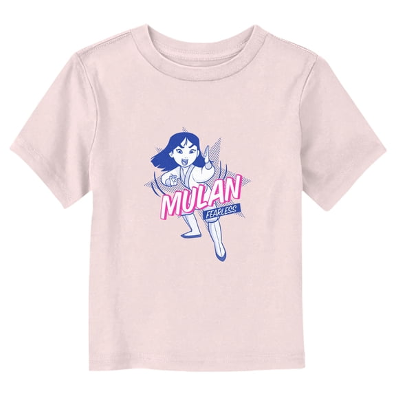Toddler's Mulan Fearless Character  Graphic Tee Light Pink 2T