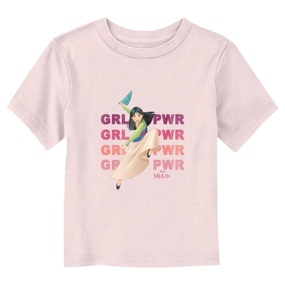 Toddler's Mulan Girl Power Princess Graphic Tee Light Pink 5T