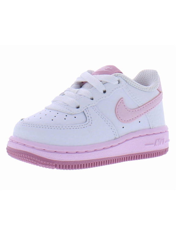 Air Force 1 Leather Infant/Toddler Shoes Size 9, Color: White/Pink Foam