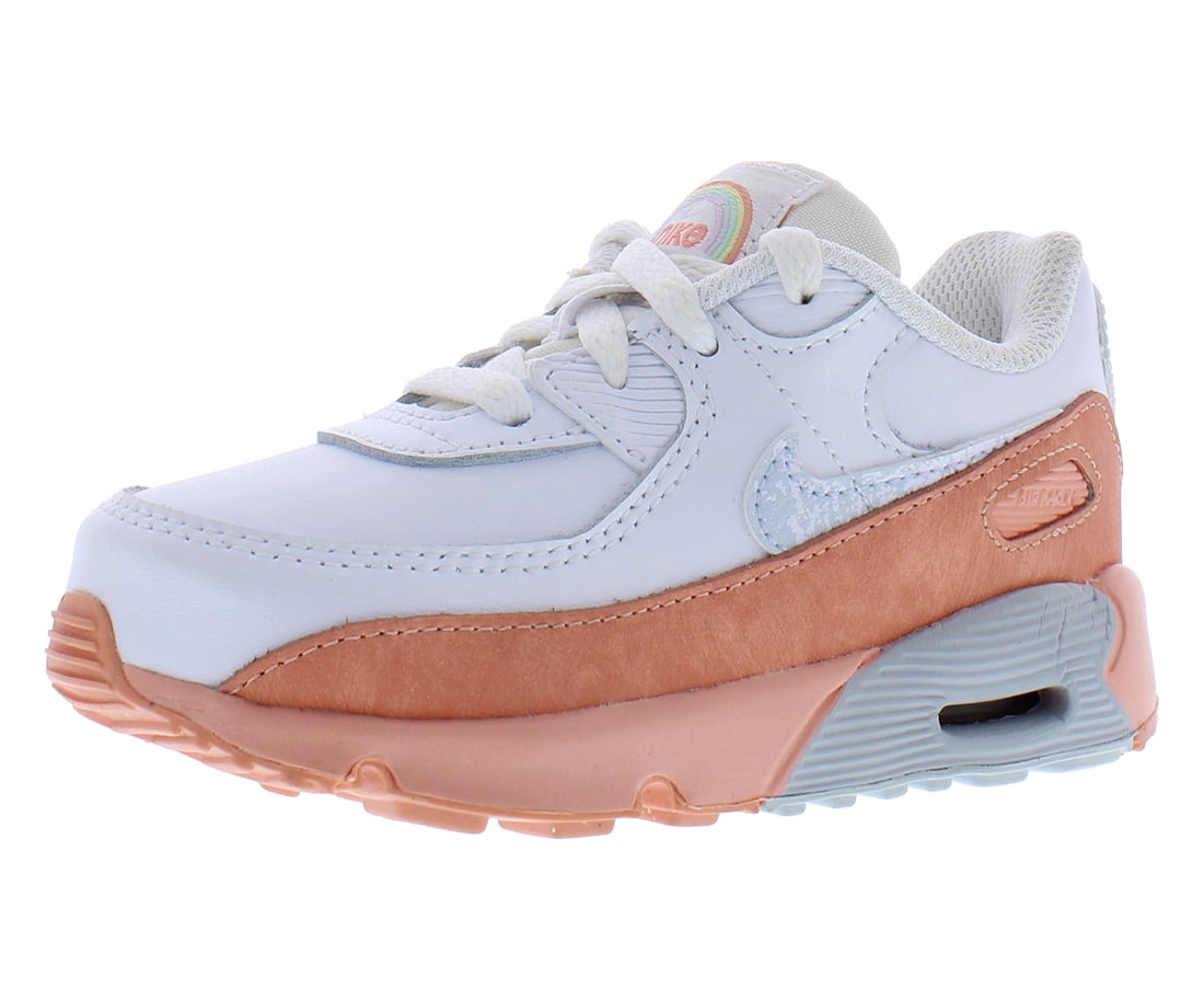 Toddler's Nike Air Max 90 LTR SE White/Aura-Lt Madder Root (DM0958 100) - 8