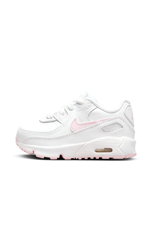 Toddler's Nike Air Max 90 LTR White/Pink Foam-White-White (CD6868 121) - 8