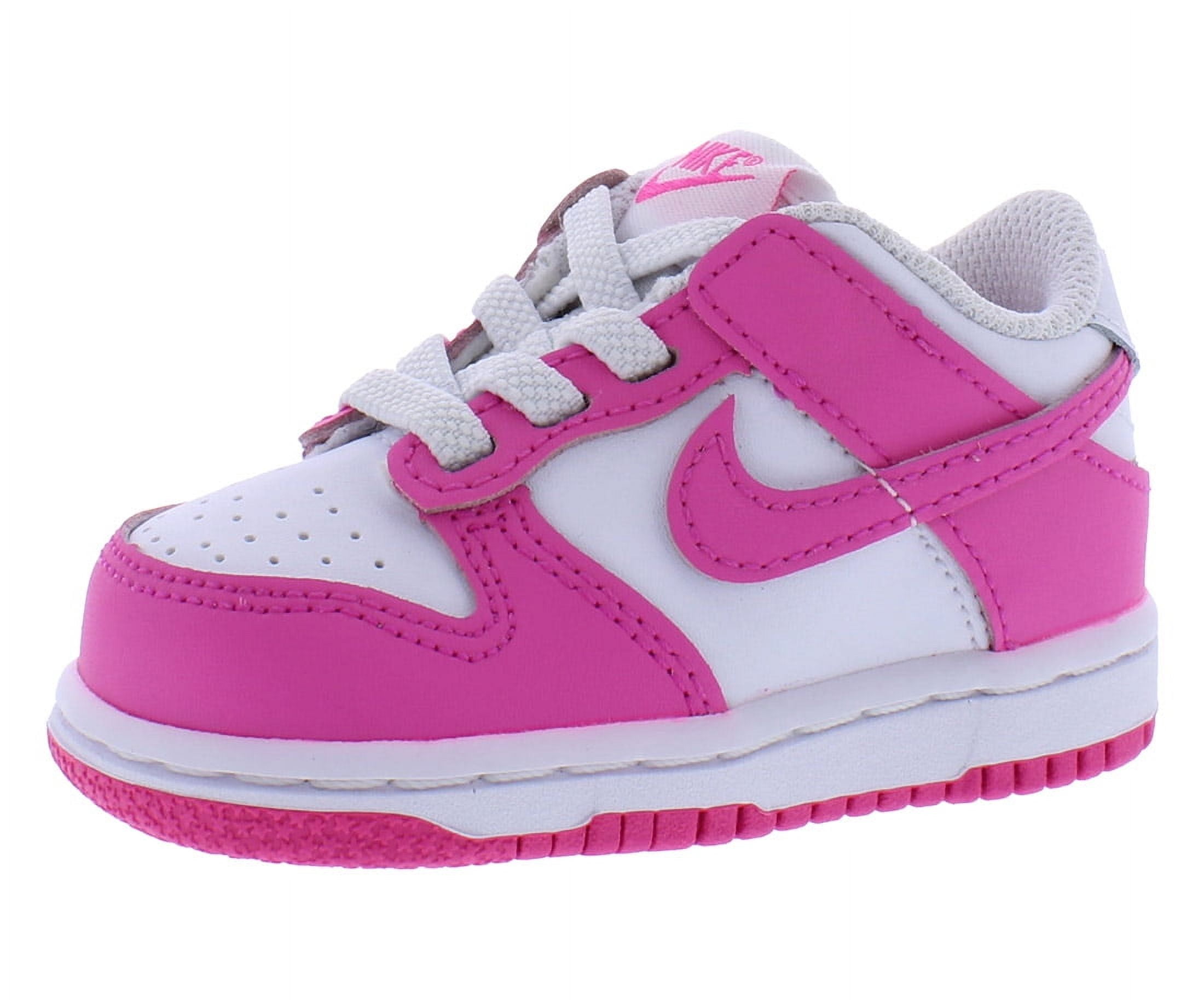 Toddler's Nike Dunk Low White/Laser Fuchsia (FB9107 102) - Main Image
