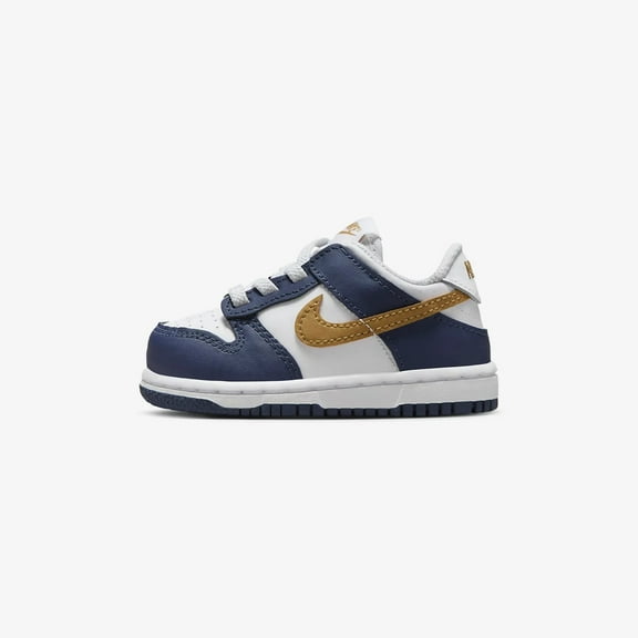 Toddler's Nike Dunk Low White/Wheat-Midnight Navy (FB9107 111) - 4