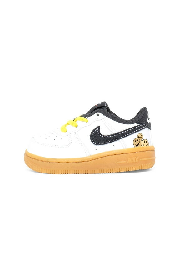 Toddler's Nike Force 1 LV8 White/Anthracite-Yellow Strike (DO5863 100) - 6