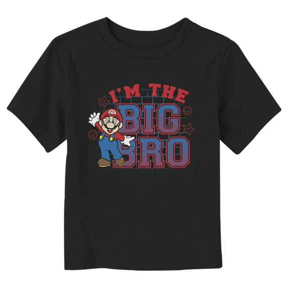 Toddler's Nintendo Big Bro Mario Graphic Tee Black 4T