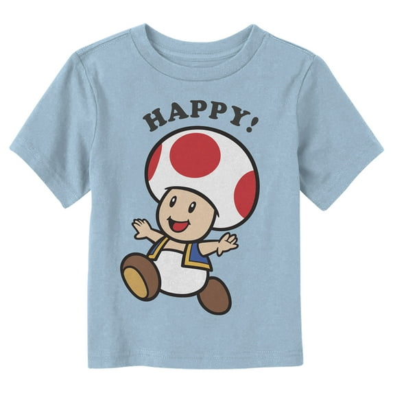 Toddler's Nintendo Happy Toad Graphic Tee Light Blue 3T