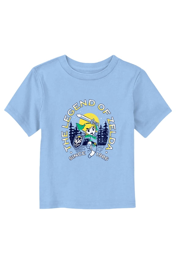 Toddler's Nintendo Link In Action Since 1986 Graphic Tee Light Blue 2T