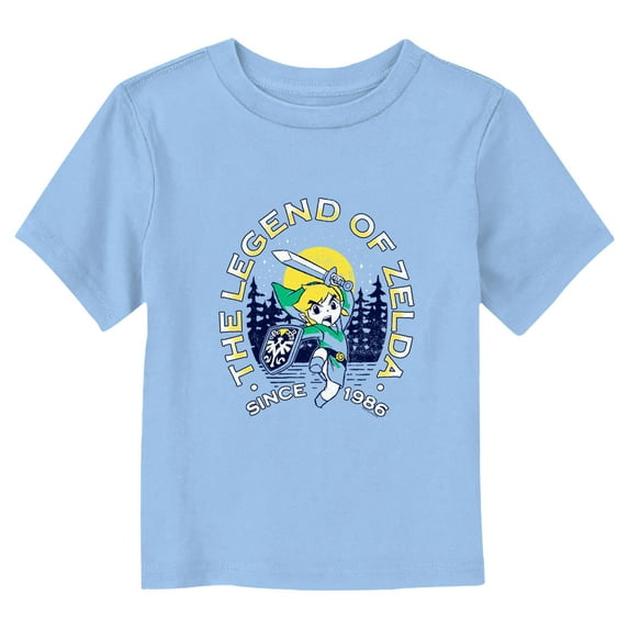 Toddler's Nintendo Link In Action Since 1986 Graphic Tee Light Blue 5T