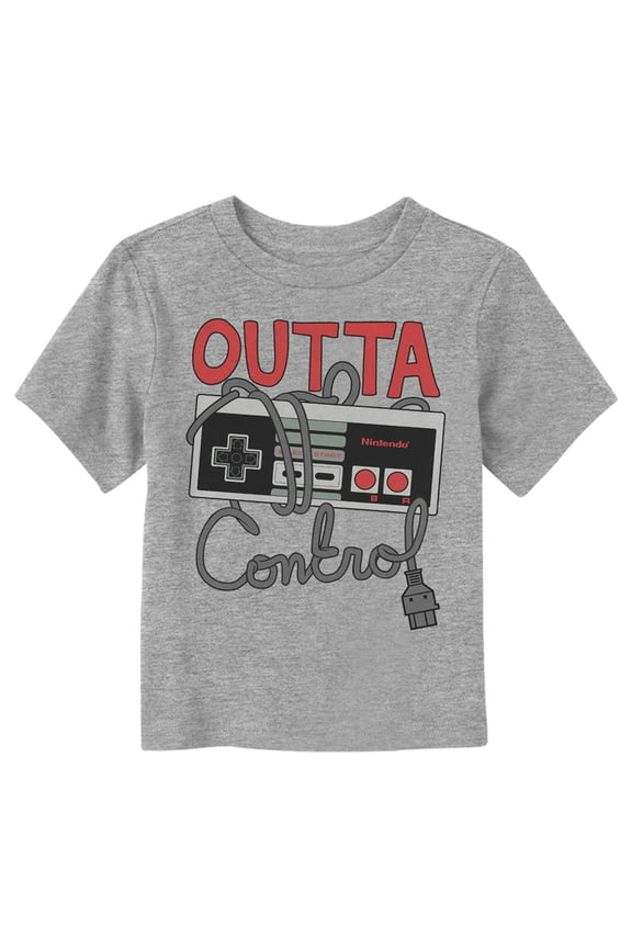 Toddler's Nintendo Outta Control NES Controller Graphic Tee Athletic Heather 5T