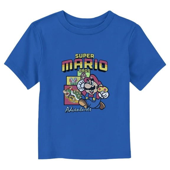 Toddler's Nintendo Retro Adventures Graphic Tee Royal Blue 4T