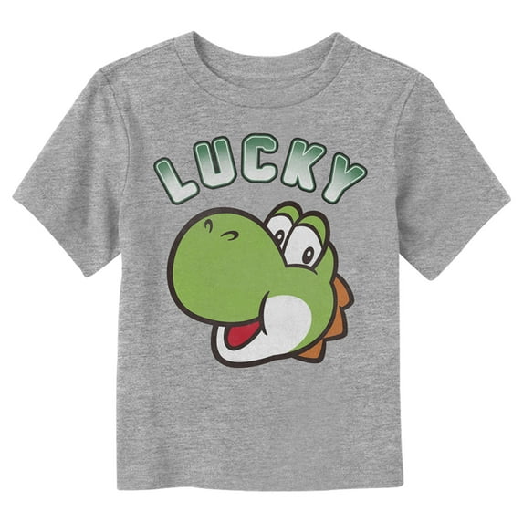 Toddler's Nintendo Super Mario St. Patrick's Day Lucky Yoshi Graphic Tee Athletic Heather 5T