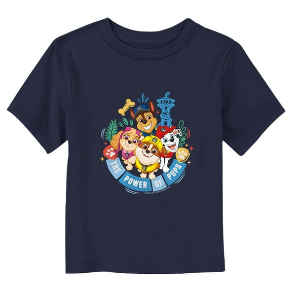 Toddler's PAW Patrol The Power of Pups Icons Graphic Tee Navy Blue 2T