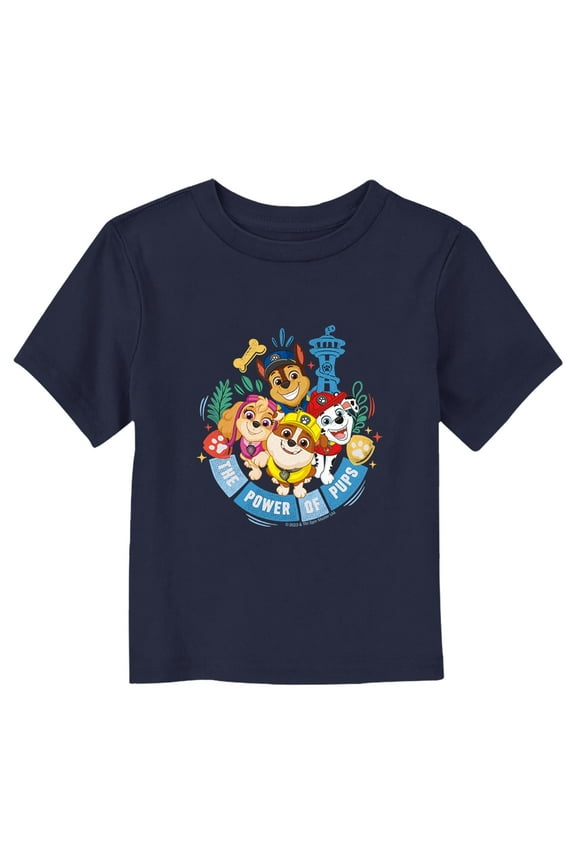 Toddler's PAW Patrol The Power of Pups Icons Graphic Tee Navy Blue 3T