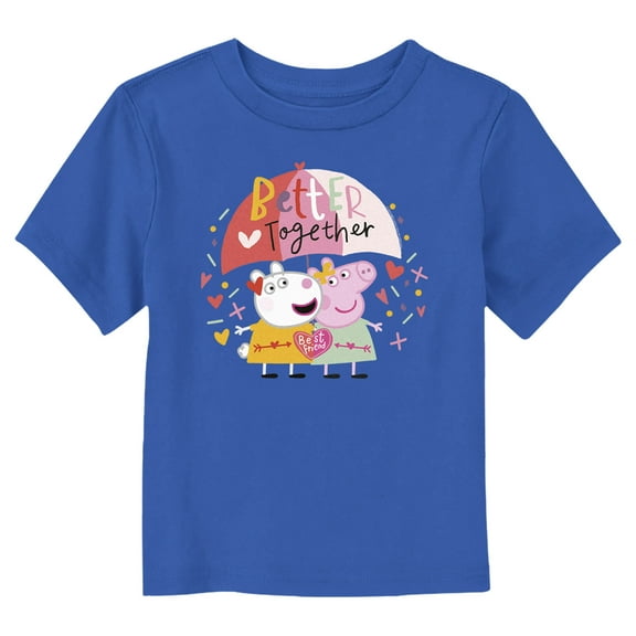 Toddler's Peppa Pig Better Together Friends  Graphic Tee Royal Blue 4T