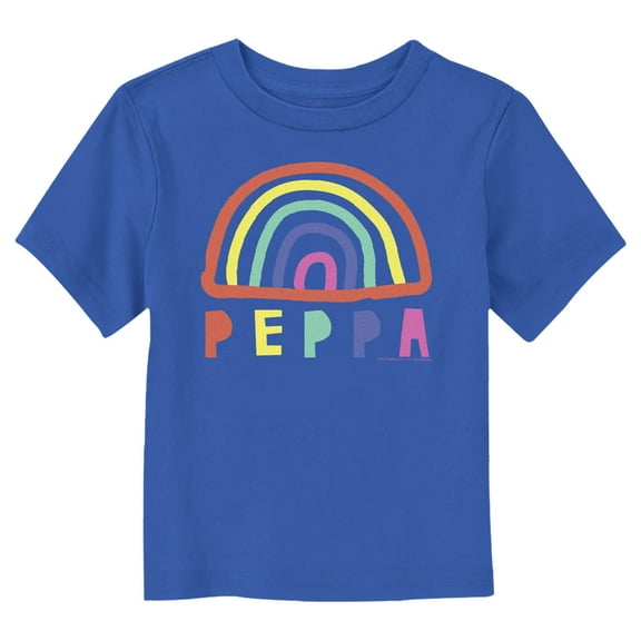Toddler's Peppa Pig Craft Rainbow Graphic Tee Royal Blue 3T