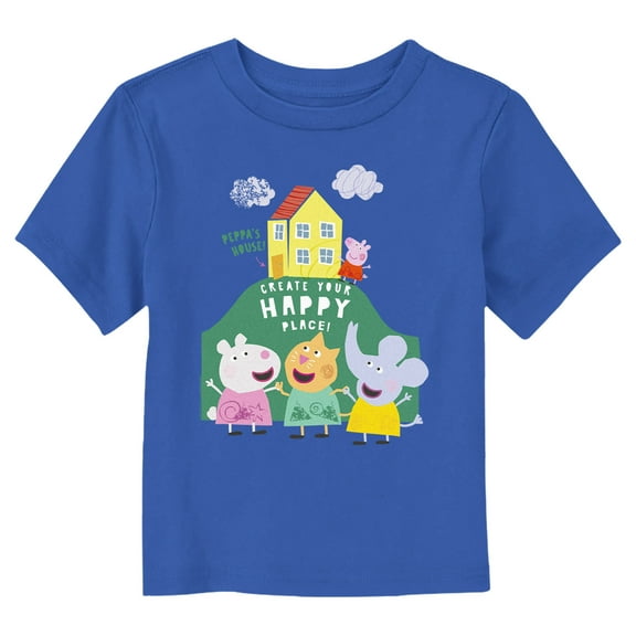 Toddler's Peppa Pig Happy Place Friends Graphic Tee Royal Blue 2T