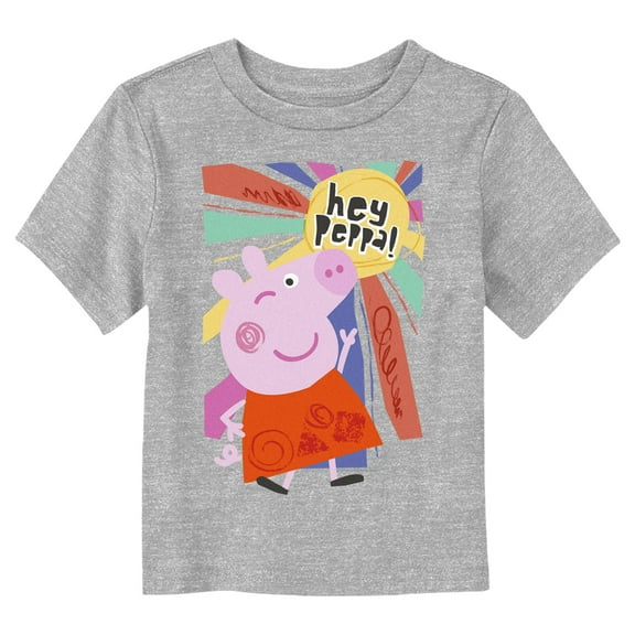 Toddler's Peppa Pig Hey Peppa Wink Portrait  Graphic Tee Athletic Heather 5T