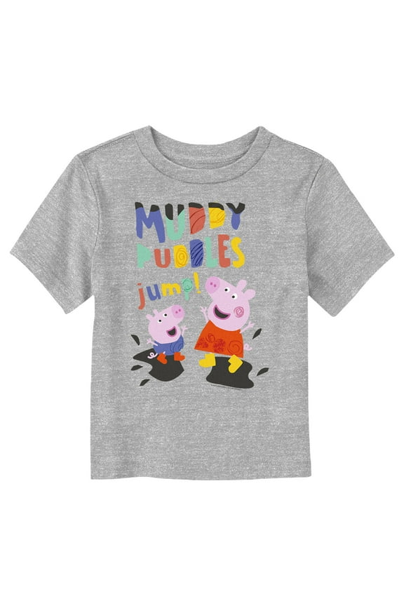 Toddler's Peppa Pig Muddy Puddles Jump Graphic Tee Athletic Heather 2T